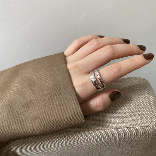 Plated Fashion Dual Layer Open-end Index Finger Rings