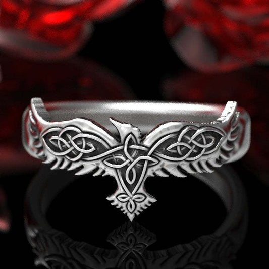 Rong Yu Celtic Crow Wedding Band Rings