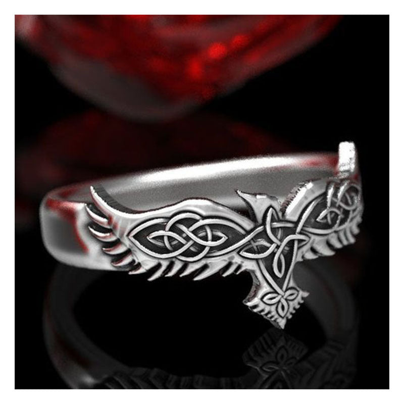 Rong Yu Celtic Crow Wedding Band Rings