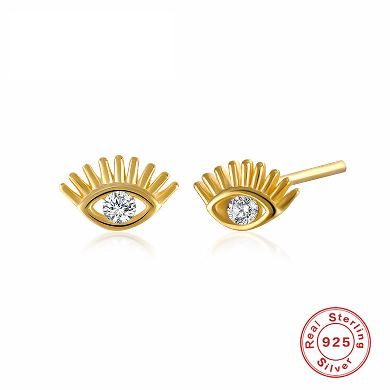 Sier Diamond Eye Hollow Creative Style Earrings