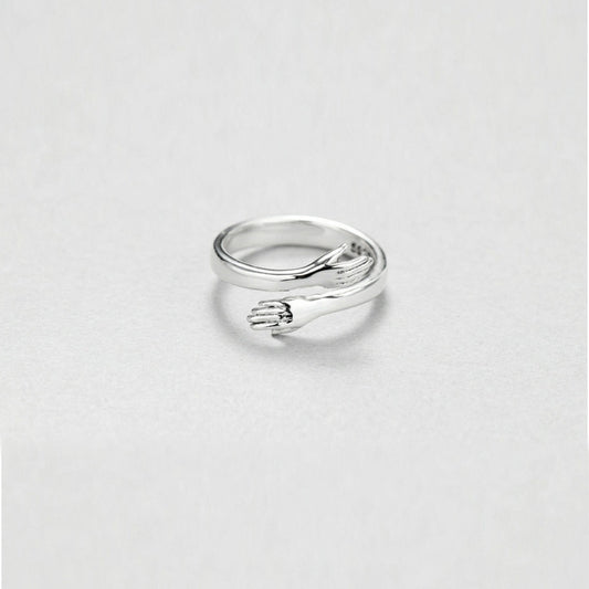 Hug Couple Female Male Retro Distressed Live Rings