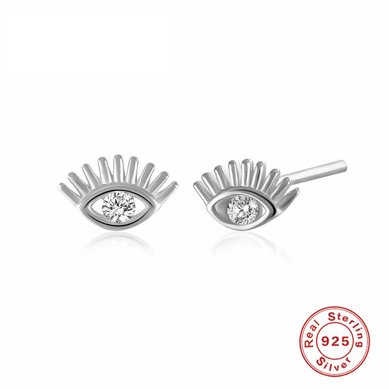 Sier Diamond Eye Hollow Creative Style Earrings