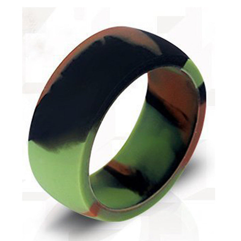 Men's Wide Flat Silica Gel Personalized Silicone Rings