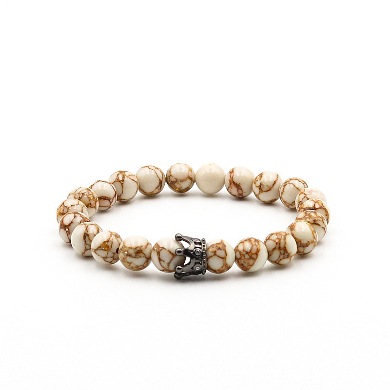 Natural Volcanic Rock Crown Fashion Creative Bracelets
