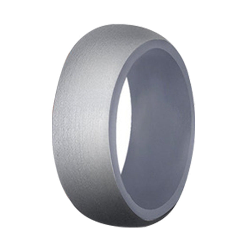 Men's Wide Flat Silica Gel Personalized Silicone Rings
