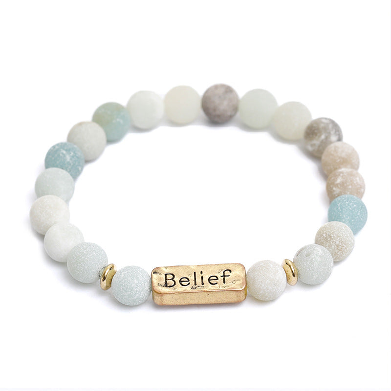 Creative Lettering Natural Stone Wild Faith Bracelets