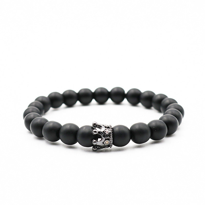 Natural Volcanic Rock Crown Fashion Creative Bracelets
