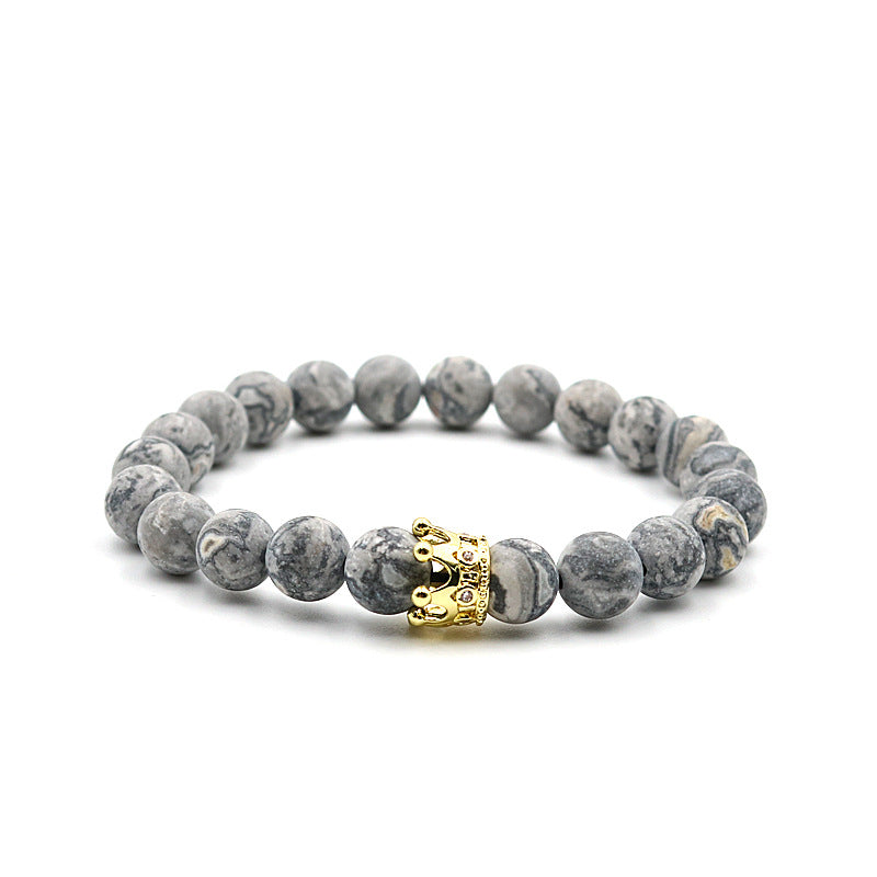 Natural Volcanic Rock Crown Fashion Creative Bracelets