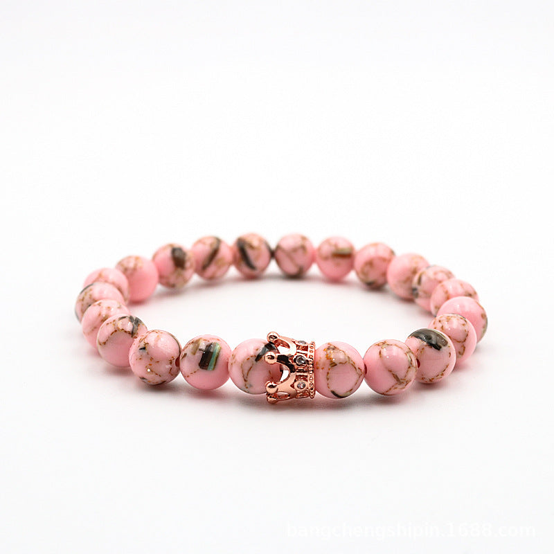 Natural Volcanic Rock Crown Fashion Creative Bracelets