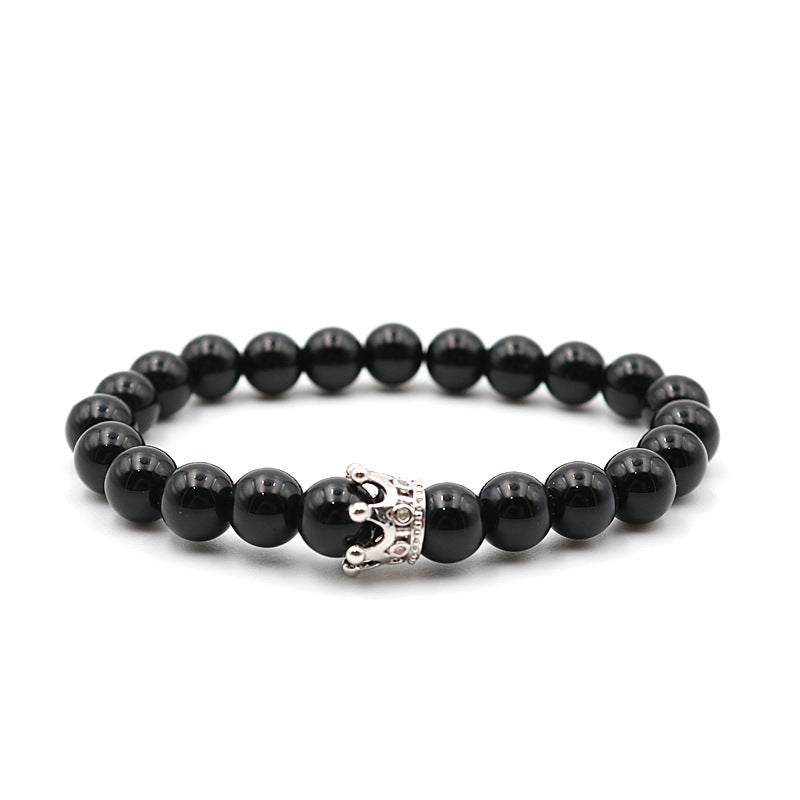 Natural Volcanic Rock Crown Fashion Creative Bracelets