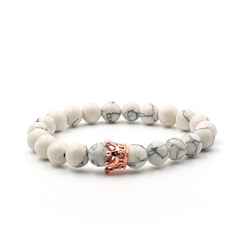 Natural Volcanic Rock Crown Fashion Creative Bracelets