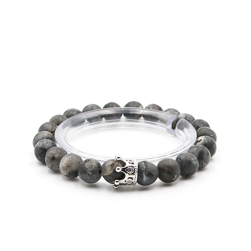 Natural Volcanic Rock Crown Fashion Creative Bracelets