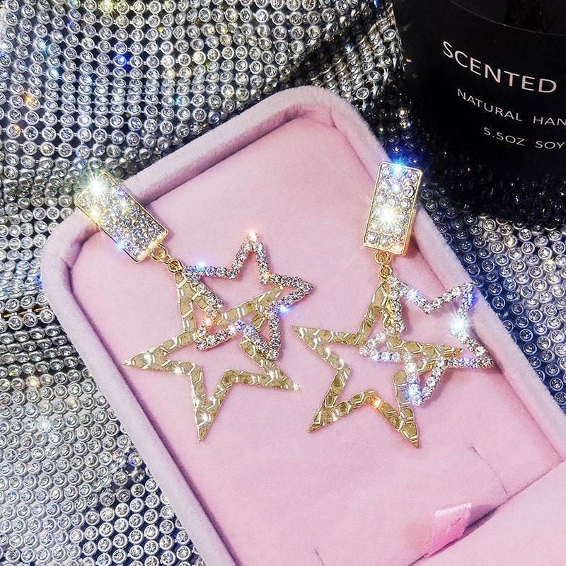 High Profile Rhinestone Eardrops Personalized Show Earrings
