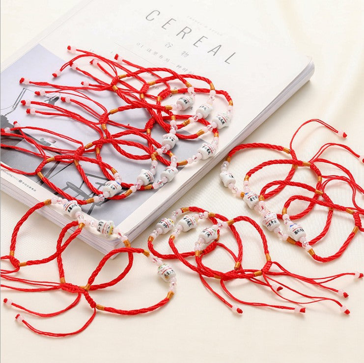 Jade Red Rope Life Hand-woven Stall Bracelets