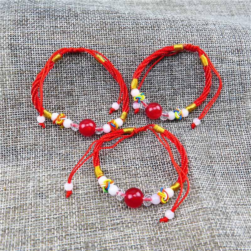 Jade Red Rope Life Hand-woven Stall Bracelets
