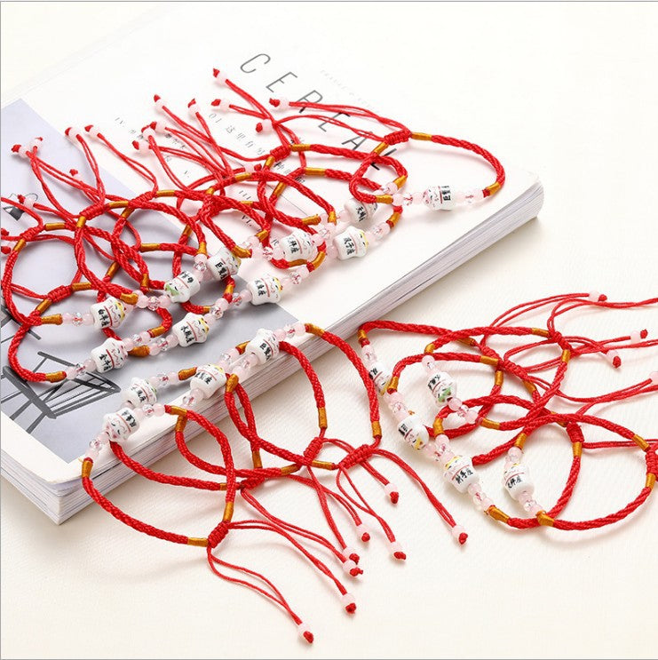 Jade Red Rope Life Hand-woven Stall Bracelets