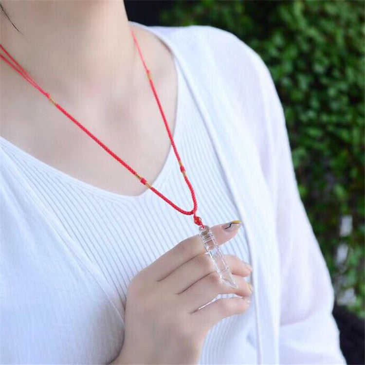 White Crystal Pen Sculpture Writing Brush Pendants