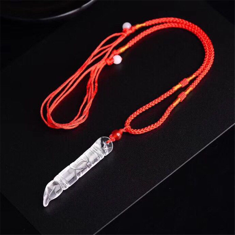 White Crystal Pen Sculpture Writing Brush Pendants