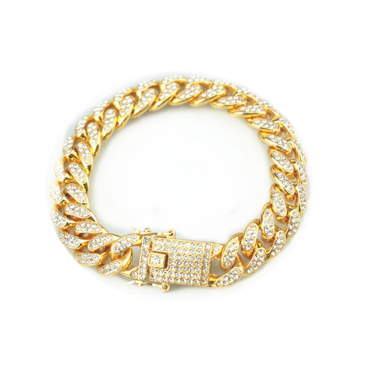 Price Wide Full Rhinestone Hipster Cuban Bracelets