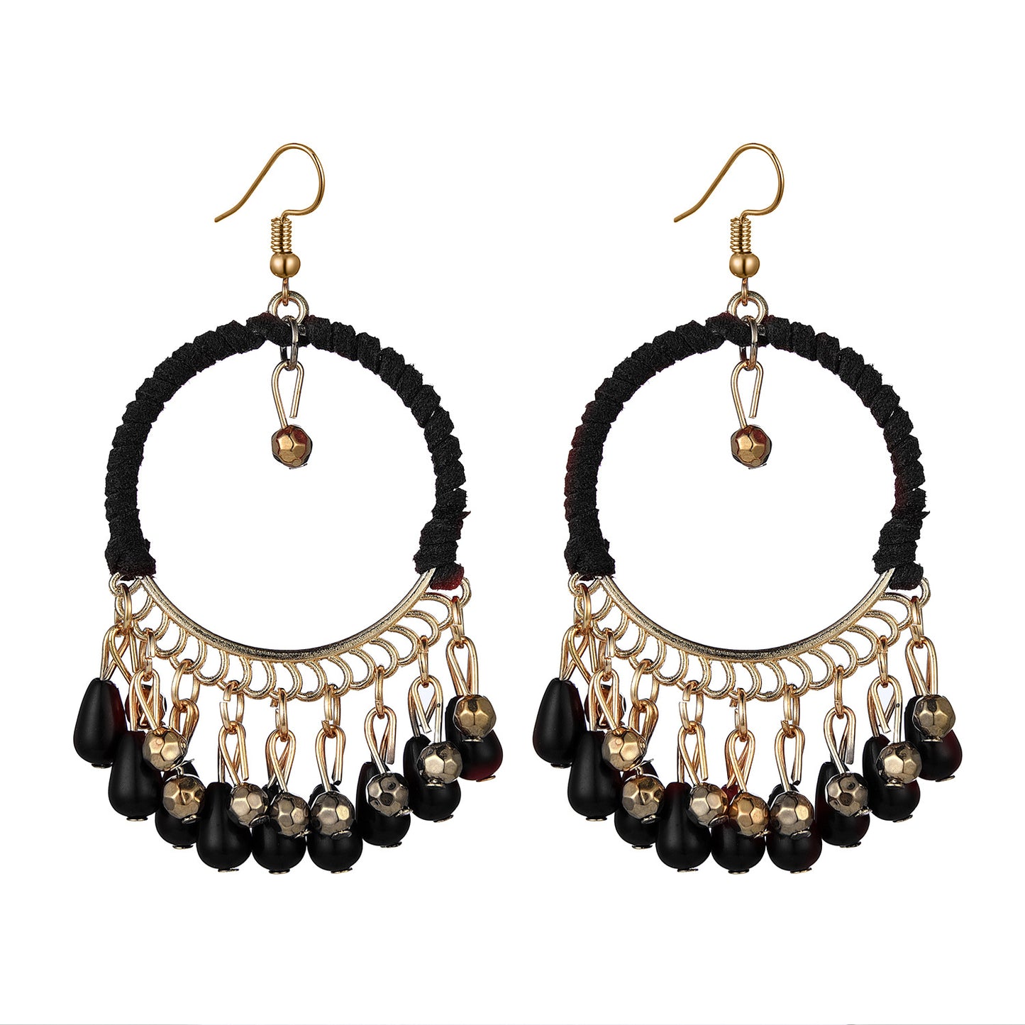 Elegant Hand-woven Bohemian Retro Round Water Earrings