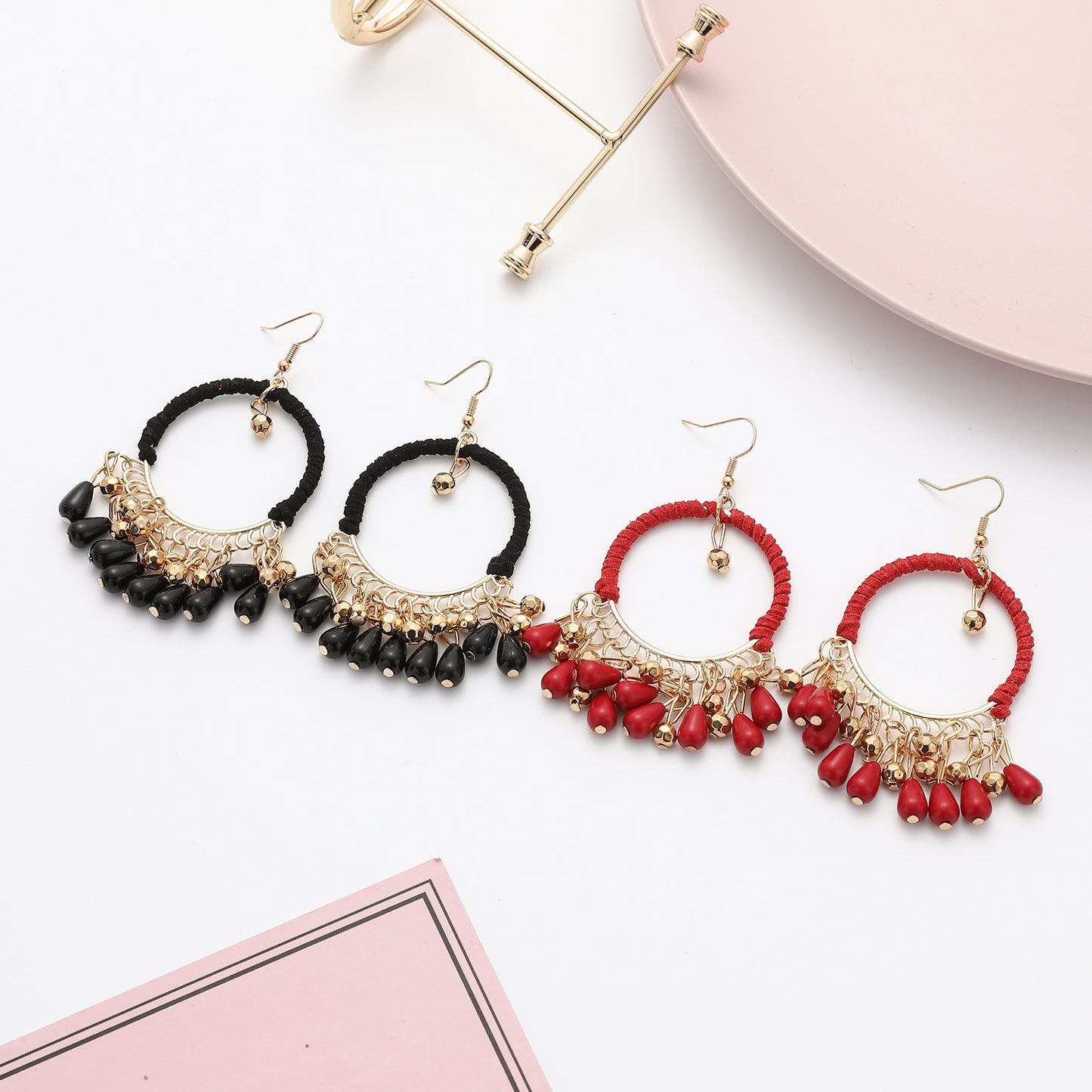 Elegant Hand-woven Bohemian Retro Round Water Earrings
