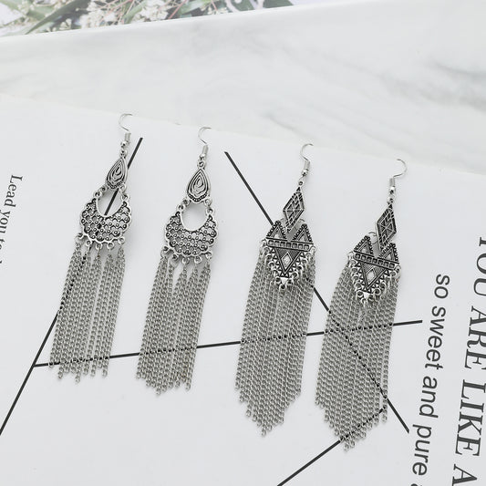 Eardrop Jewelry Long Alloy Chain Temperamental Earrings