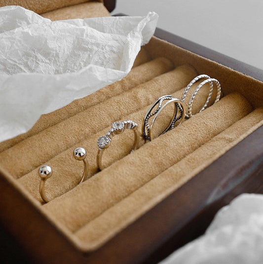 Women's Style Sterling Sier Retro Open-end Personality Joint Rings