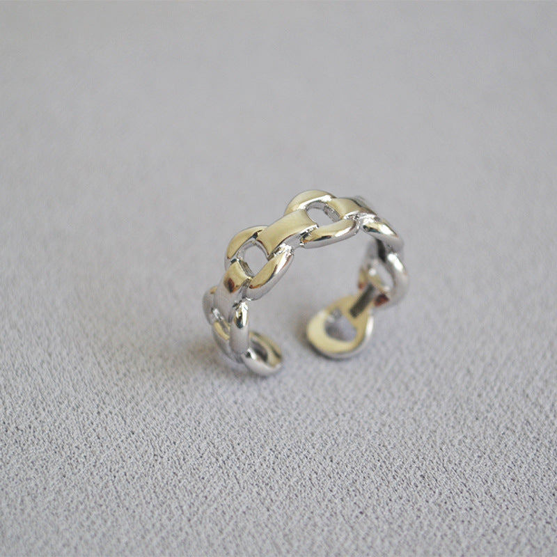 Women's Style Brass Gold-plated Exquisite Chain Simple Opening Graceful Rings