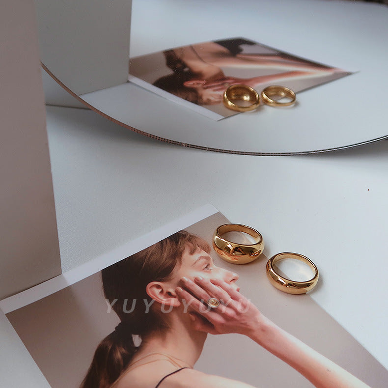 Female Titanium Steel Gold Plated Creative Rings