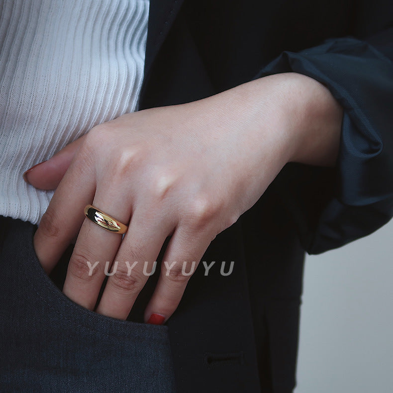Female Titanium Steel Gold Plated Creative Rings