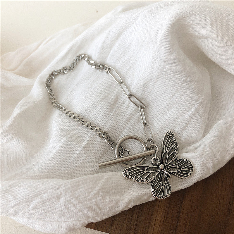 Niche Vintage Butterfly Fairy Temperamental Buckle Necklaces