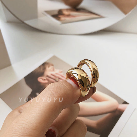 Female Titanium Steel Gold Plated Creative Rings