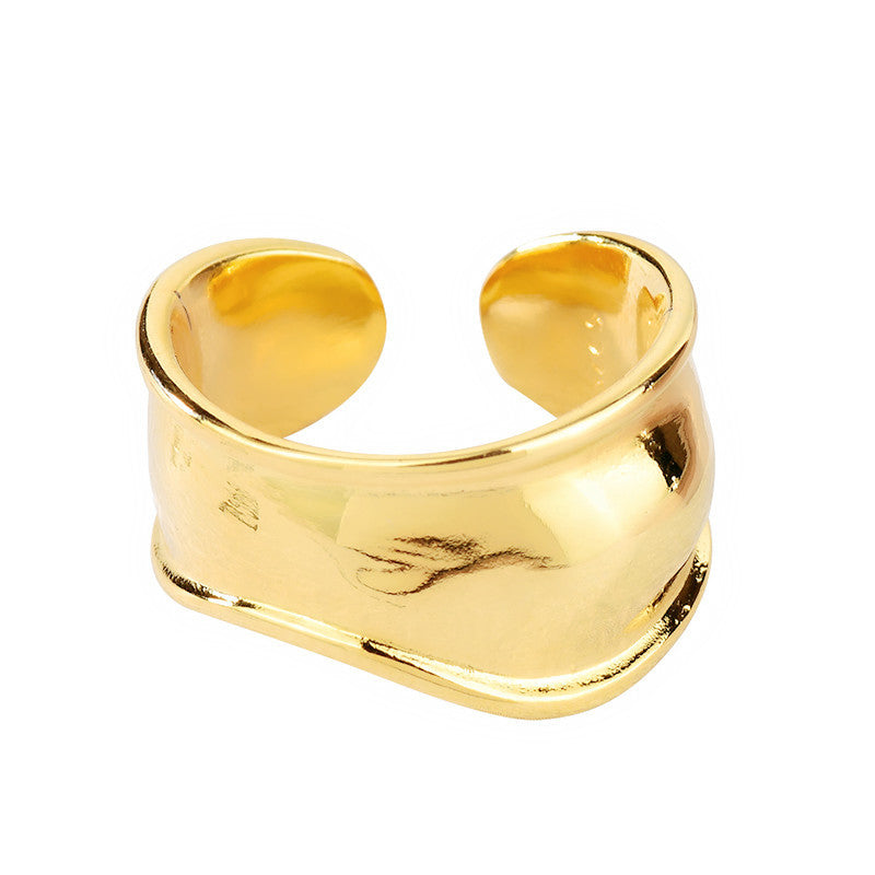 Glossy Wave Personality Cool Gold Plated Rings