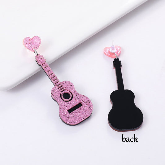 Guitar Style Retro Renaissance Music Festival Earrings