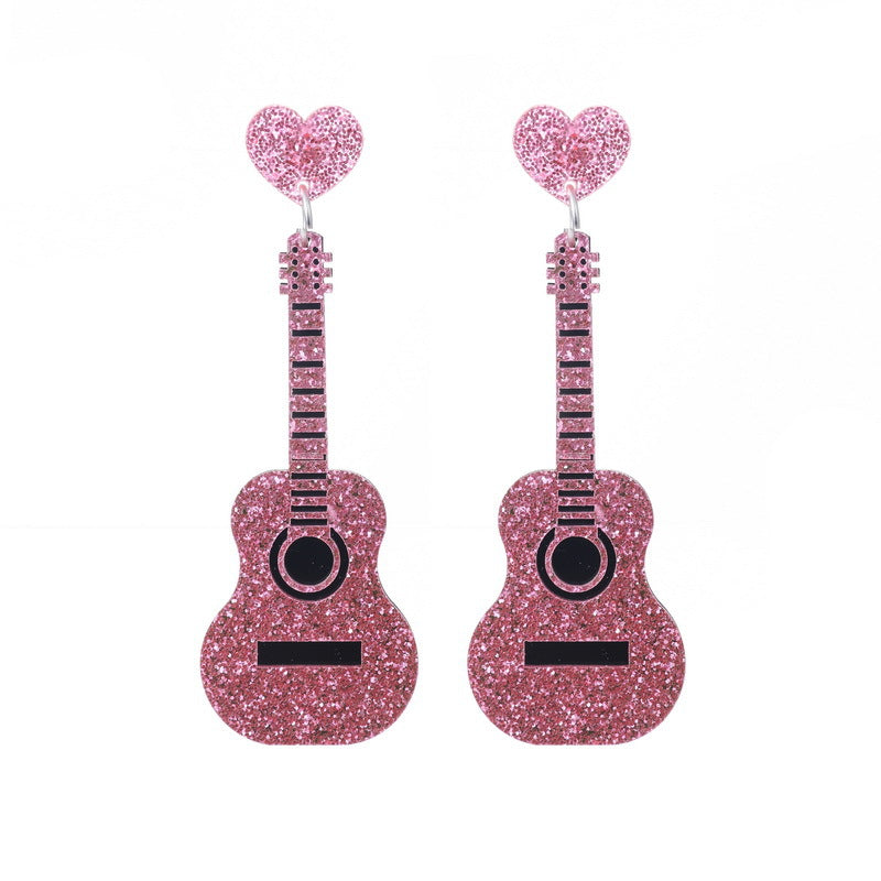 Guitar Style Retro Renaissance Music Festival Earrings