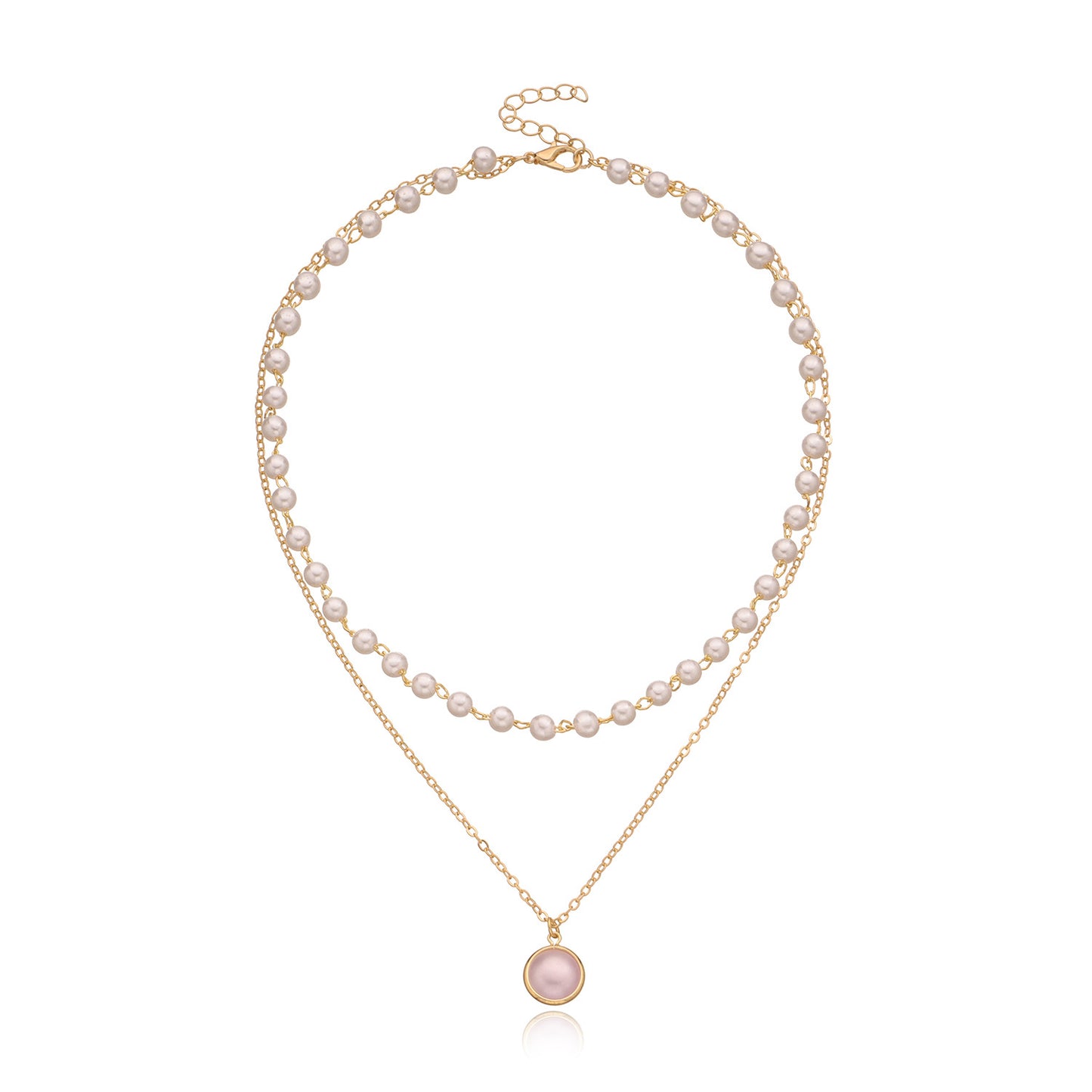 Ornament Fashion Lock Pearl Female Temperamental Necklaces