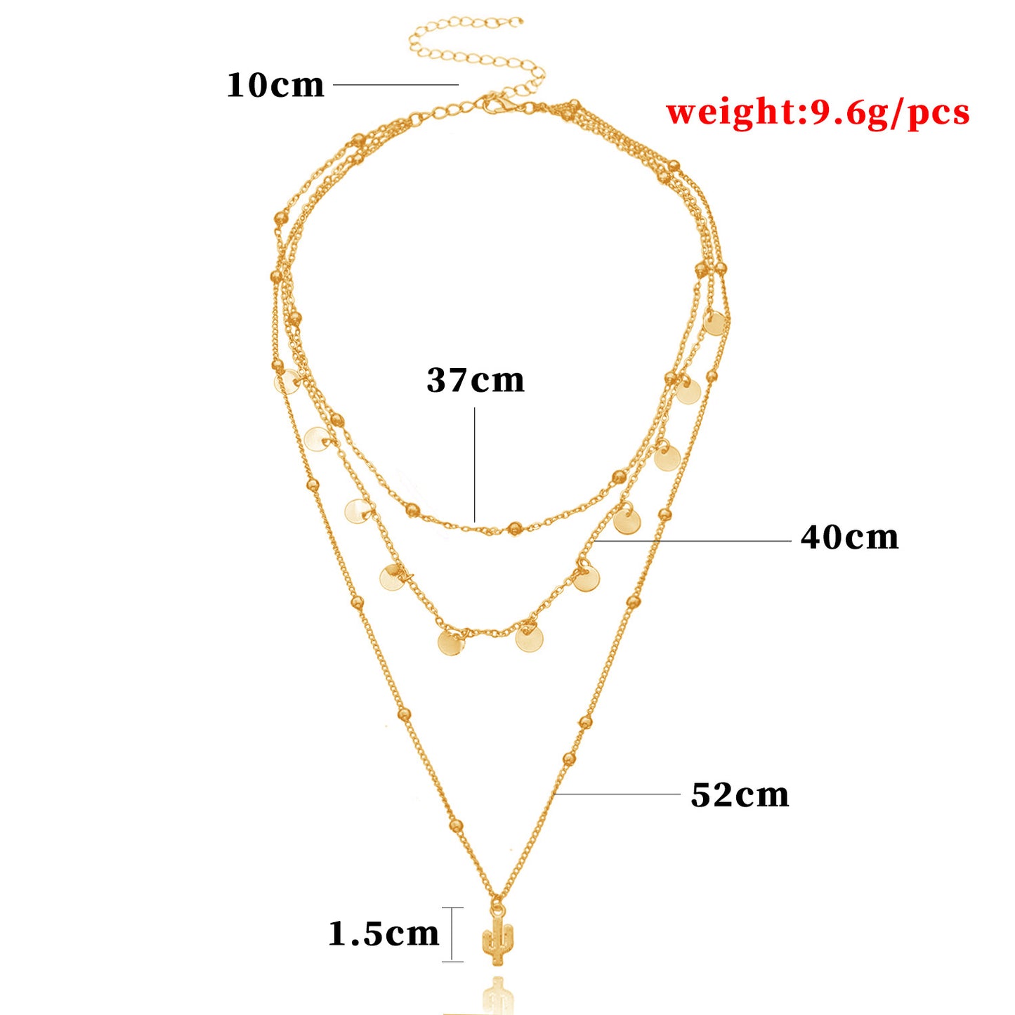 Women's Ornament Alloy Wafer Cactus Simple Round Necklaces