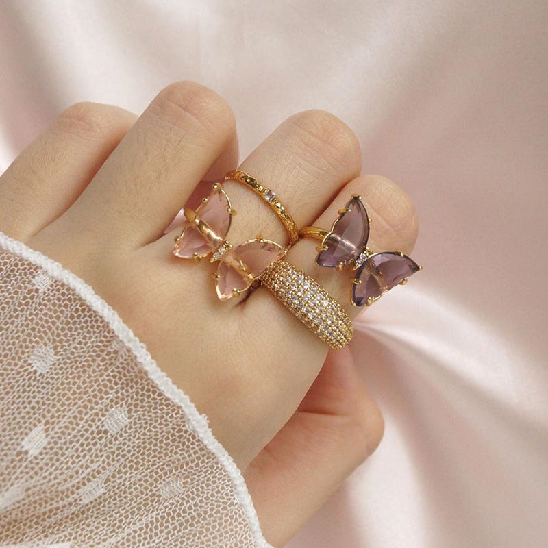 Fashion Gold-plated Open Finger Copper Jewelry Rings