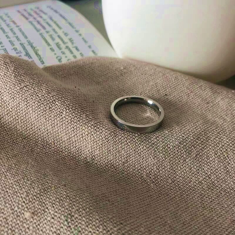 Korean Style Titanium Steel Simple Ornament Light Rings