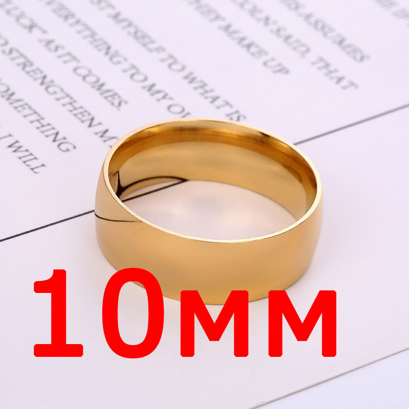 Steel Ornament Couple Titanium Bright Surface Rings