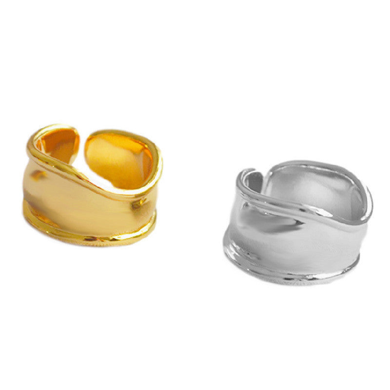 Glossy Wave Personality Cool Gold Plated Rings