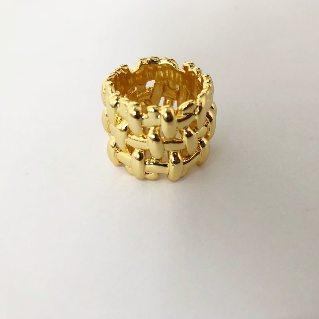 Ornament Exaggerating Unique Fashion Metallic Woven Rings