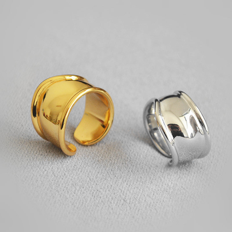 Glossy Wave Personality Cool Gold Plated Rings