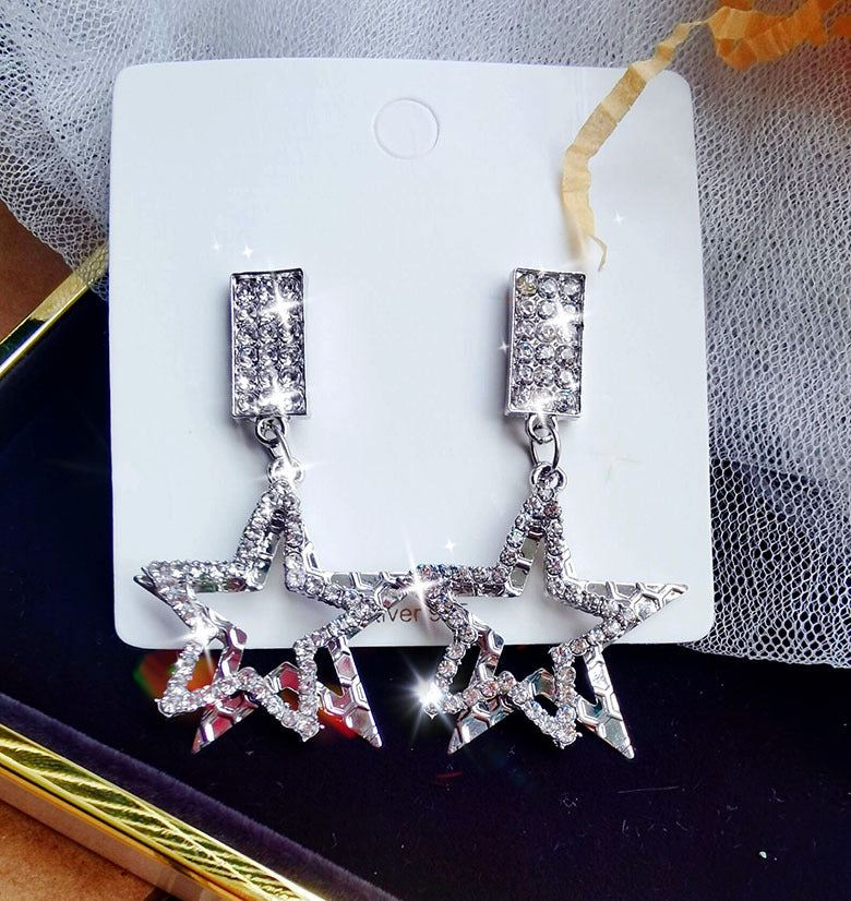 High Profile Rhinestone Eardrops Personalized Show Earrings