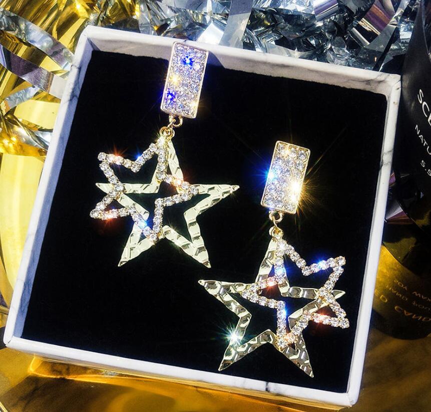 High Profile Rhinestone Eardrops Personalized Show Earrings