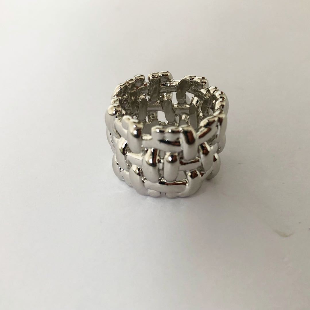 Ornament Exaggerating Unique Fashion Metallic Woven Rings