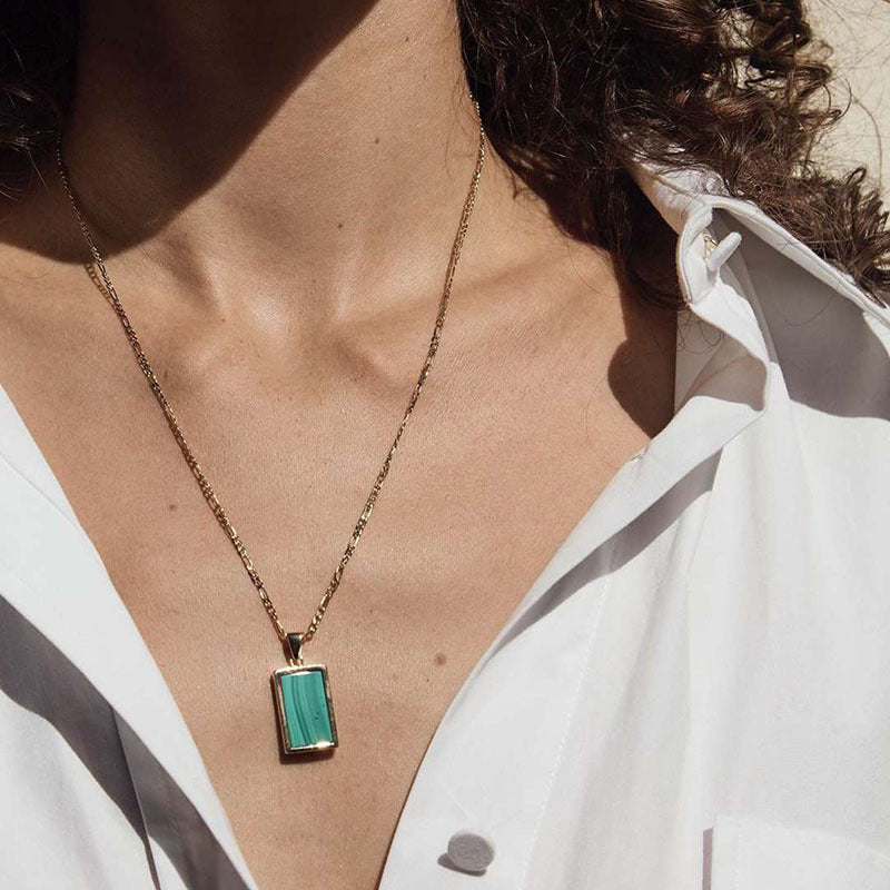 Inlaid Titanium Steel Plated Gold Shell Necklaces