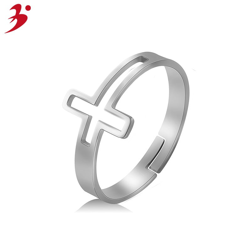 Hollow Rose Gold Open Adjustable Female Personality Hipster Stainless Rings