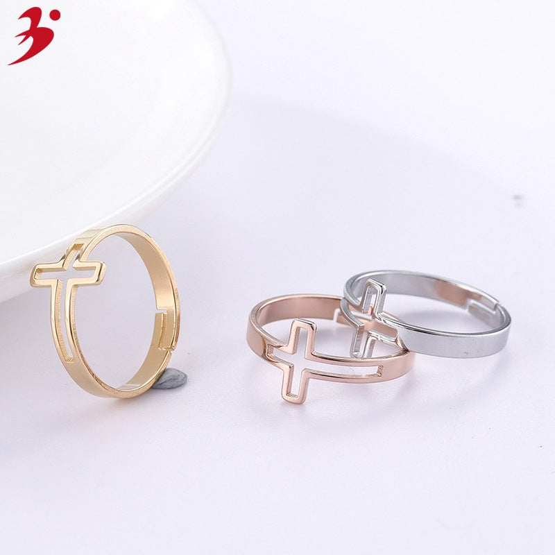 Hollow Rose Gold Open Adjustable Female Personality Hipster Stainless Rings