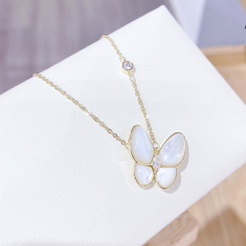 Fashion Fritillary Butterfly Female Micro Inlaid Zircon Necklaces